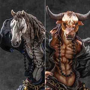 Cow head non-scale resin statue