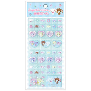 Sugar bunnies tile sticker blue