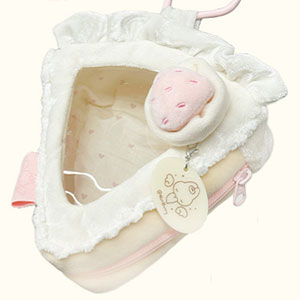 White strawberry cake 10cm stuffed animal pouch (triangle)