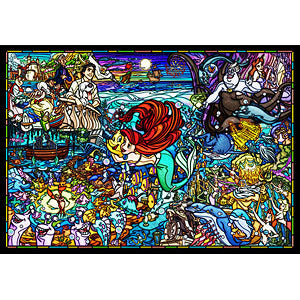 Jigsaw Puzzle The Little Mermaid Story Stained Glass Stained Art 500 Pieces (...