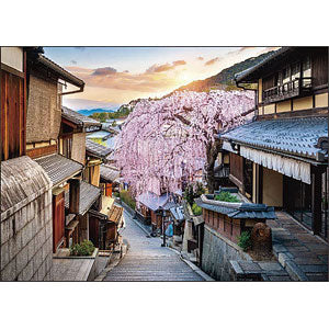 Jigsaw Puzzle Sunset and Weeping Cherry Blossoms (Kyoto) 500 pieces (05-1024)