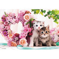 Jigsaw puzzle kitten and heart wreath 300 pieces (P33-187)