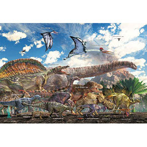Jigsaw puzzle dinosaur size comparison 80 pieces (80-031)