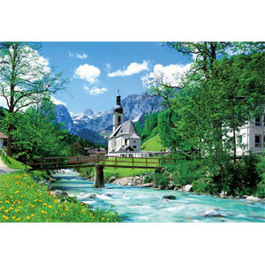Jigsaw Puzzle Little Village with a Church Ramsau - Germany 1053 Super Small ...