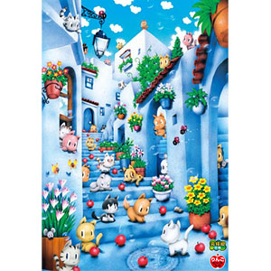 Jigsaw Puzzle Cats and the Blue City -Morocco- 300 pieces (300-377)