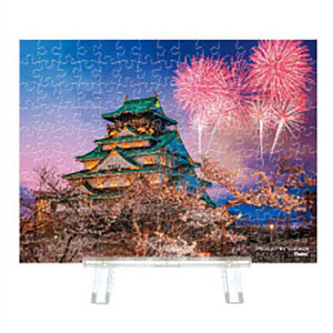 Sparkling Osaka Castle & Fireworks Clear Jigsaw Puzzle 150pc