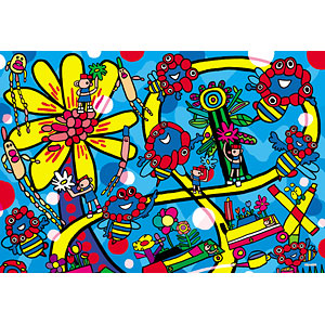 Jigsaw Puzzle Osaka/Kansai Expo Official Character Myak Myak Myak Myak ∞ Continuously Colorful Bee Dance 300 Pieces (300-3190)