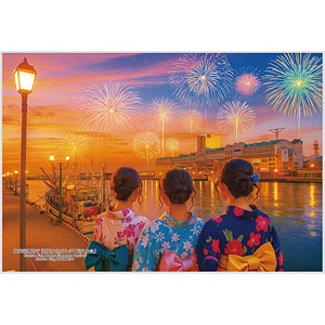 Jigsaw Puzzle Series/Japanese Cities 101 Kushiro City, Hokkaido "Kushiro Tairyo Donpaku Fireworks Festival" (Illustration) 300 pieces (300-457)