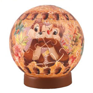 Jigsaw Puzzle 3D Sphere Puzzle Lumi Orb Twinkle Magic/Chip and Dale 61 Pieces...