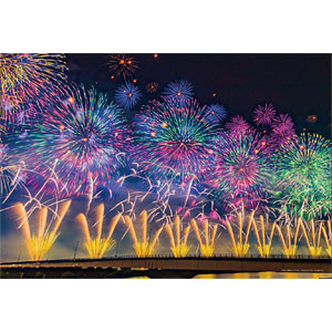 Jigsaw puzzle Large fireworks that color the summer night (Niigata) 300 piece...