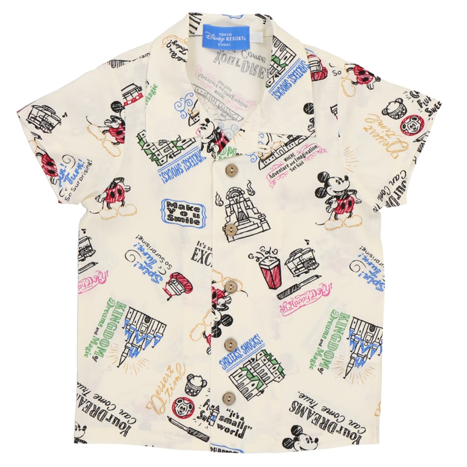 Disney Aloha shirt for kids, colorful Hawaiian print from Japan