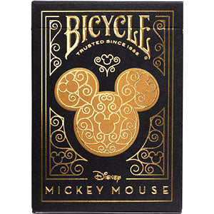 Disney Bicycle Playing Cards Black & Gold Mickey Mouse