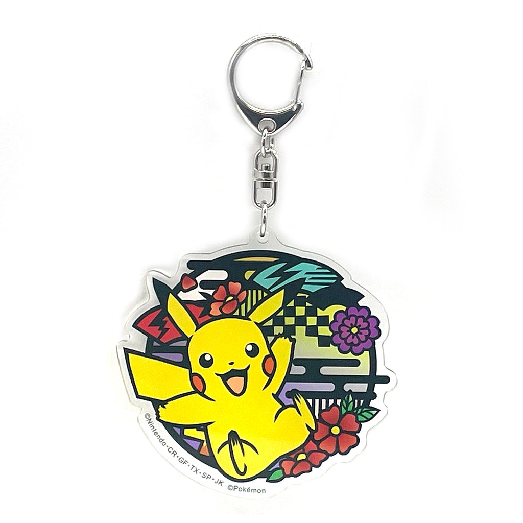 Pikachu paper-cut series acrylic keychain from Japan, featuring official artwork