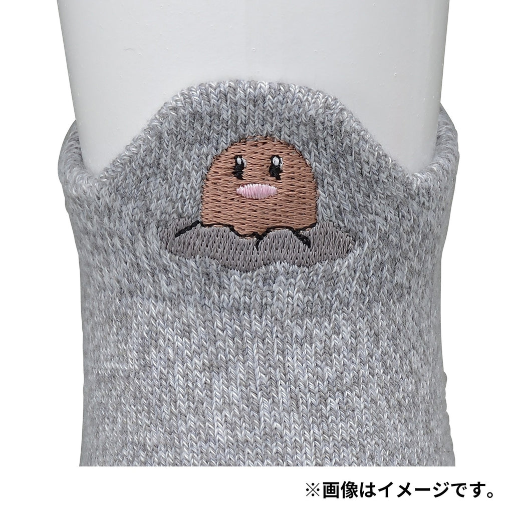 [Choice] Short socks with heel embroidery Digda (23-25cm) / (25-27cm)