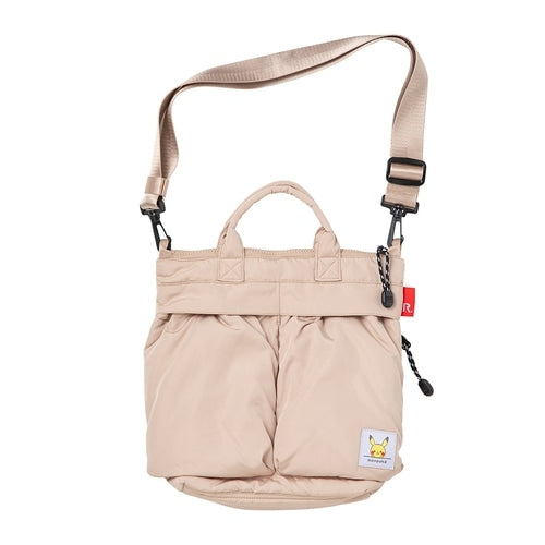 Monpoke Root Tote Square Puff Tote Beige