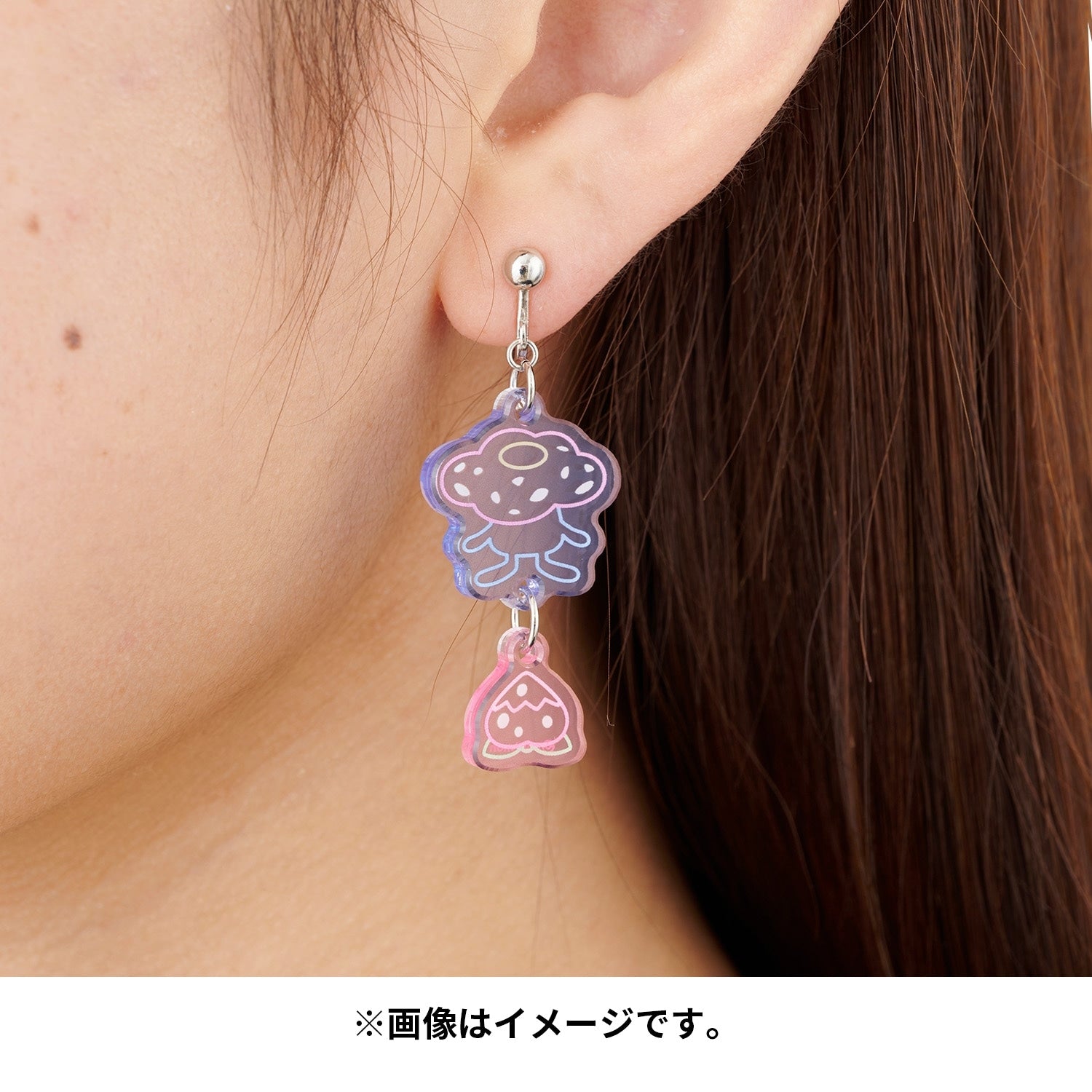 Pokemon Moudokukiken Rafflesia earrings with detailed Rafflesia charm from Japan