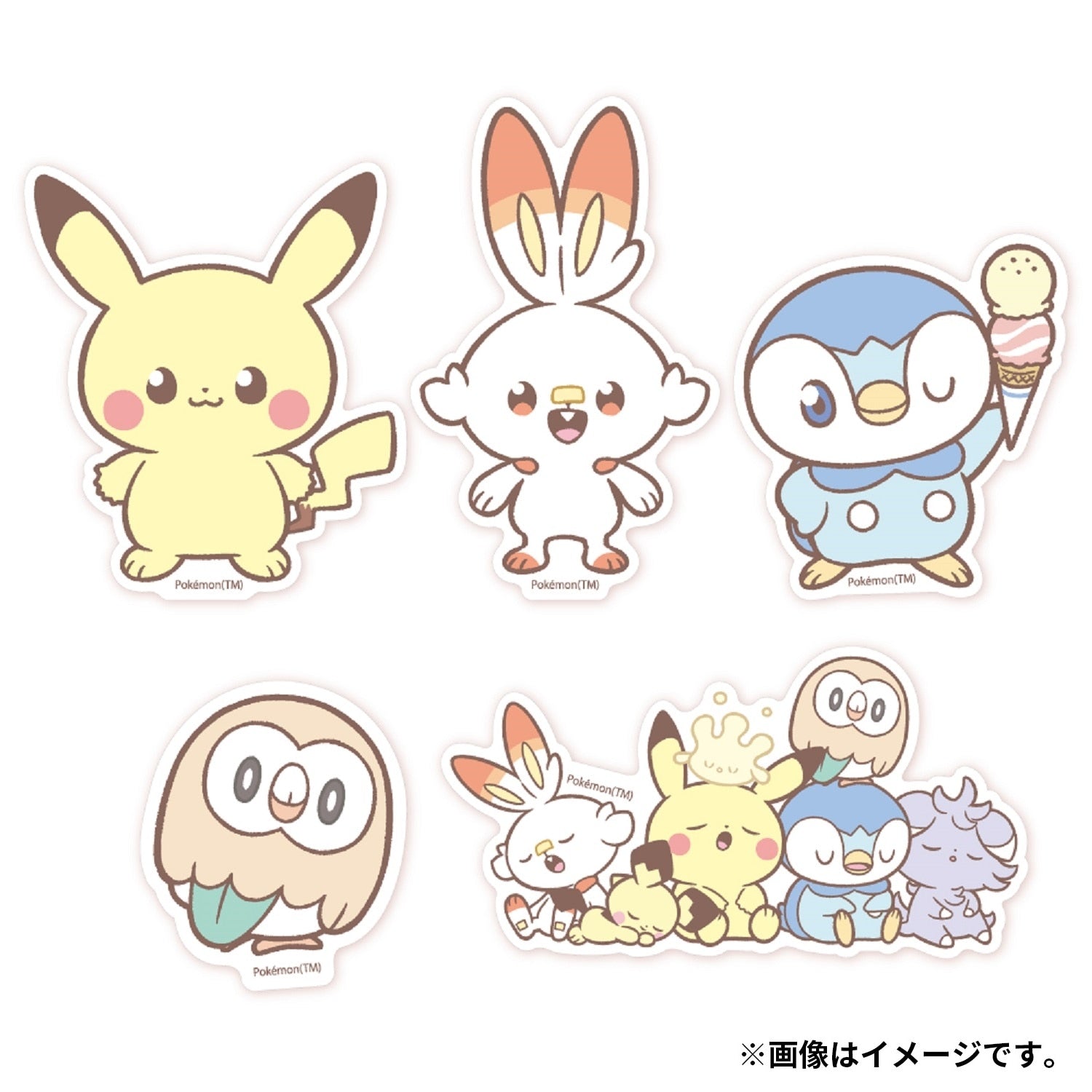 Sticker set A Poke piece from Japan, featuring colorful anime characters on 8.8cm stickers