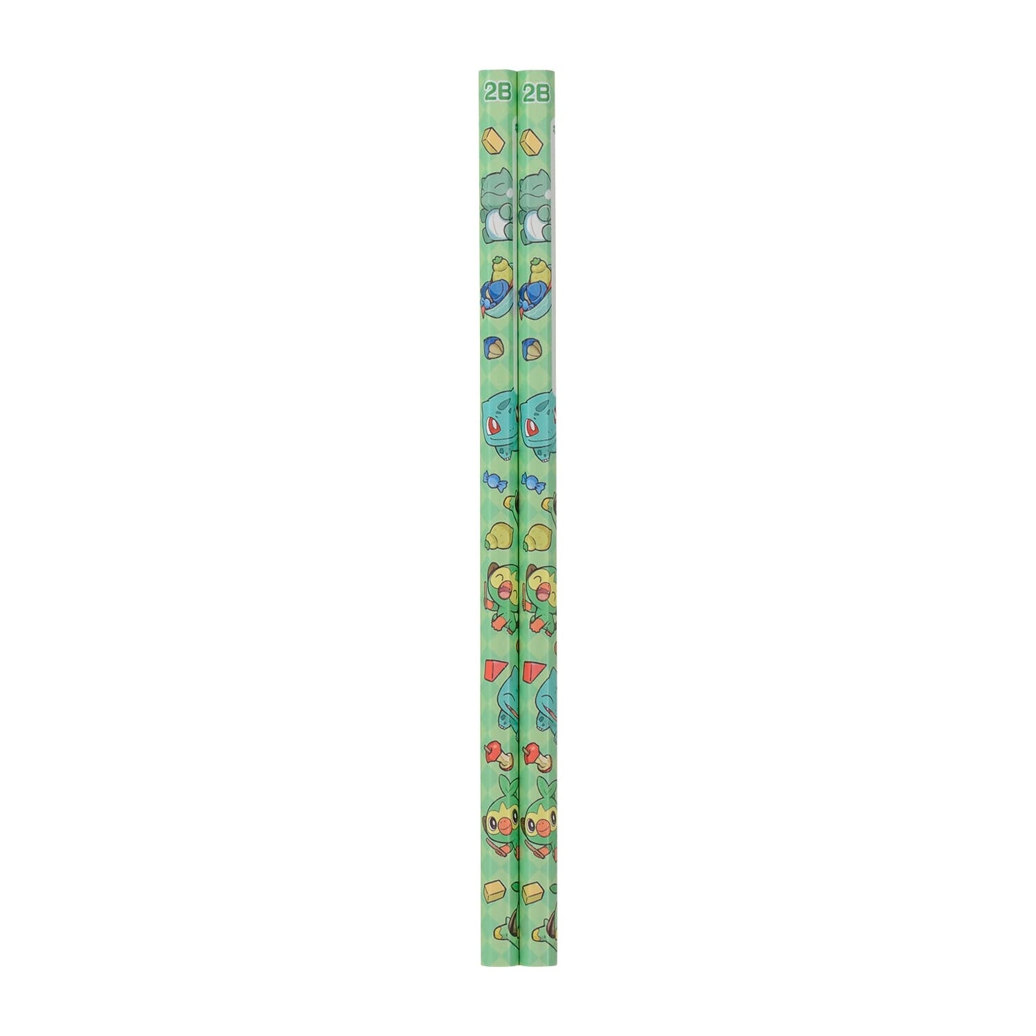 2B Pencil Set of 2 Playroom Bulbasaur & Naetle & Sarunori from Japan, featuring colorful Pokemon characters on pencils