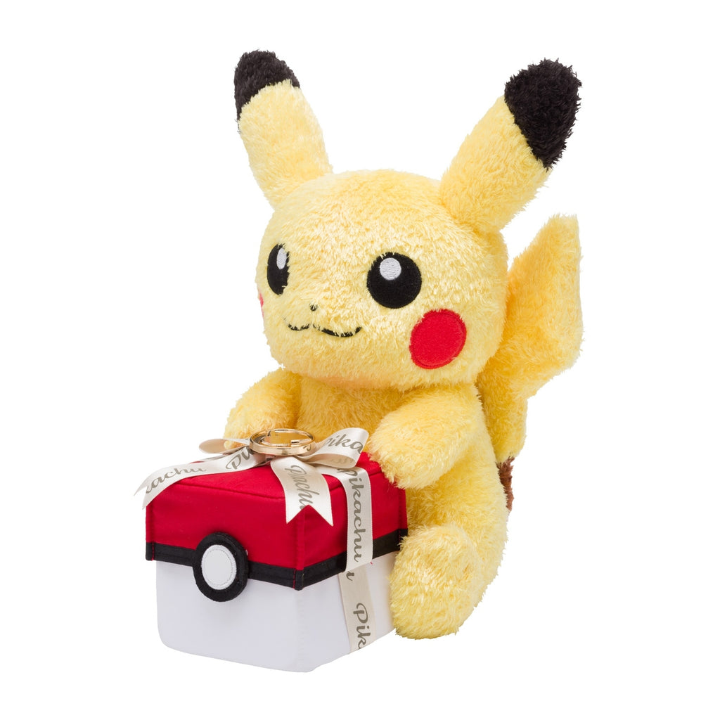 Authentic Japanese Pikachu plush toy sitting down