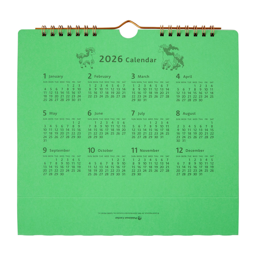 Pokemon Center Original Postcard Desk Calendar 2025 Seasonal Situations