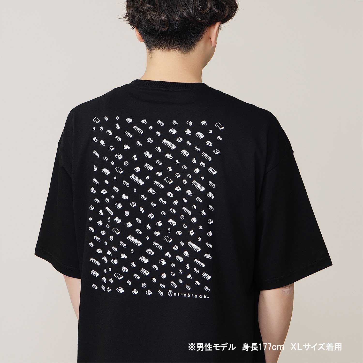 Nanoblock Big Silhouette T-shirt S (Black)