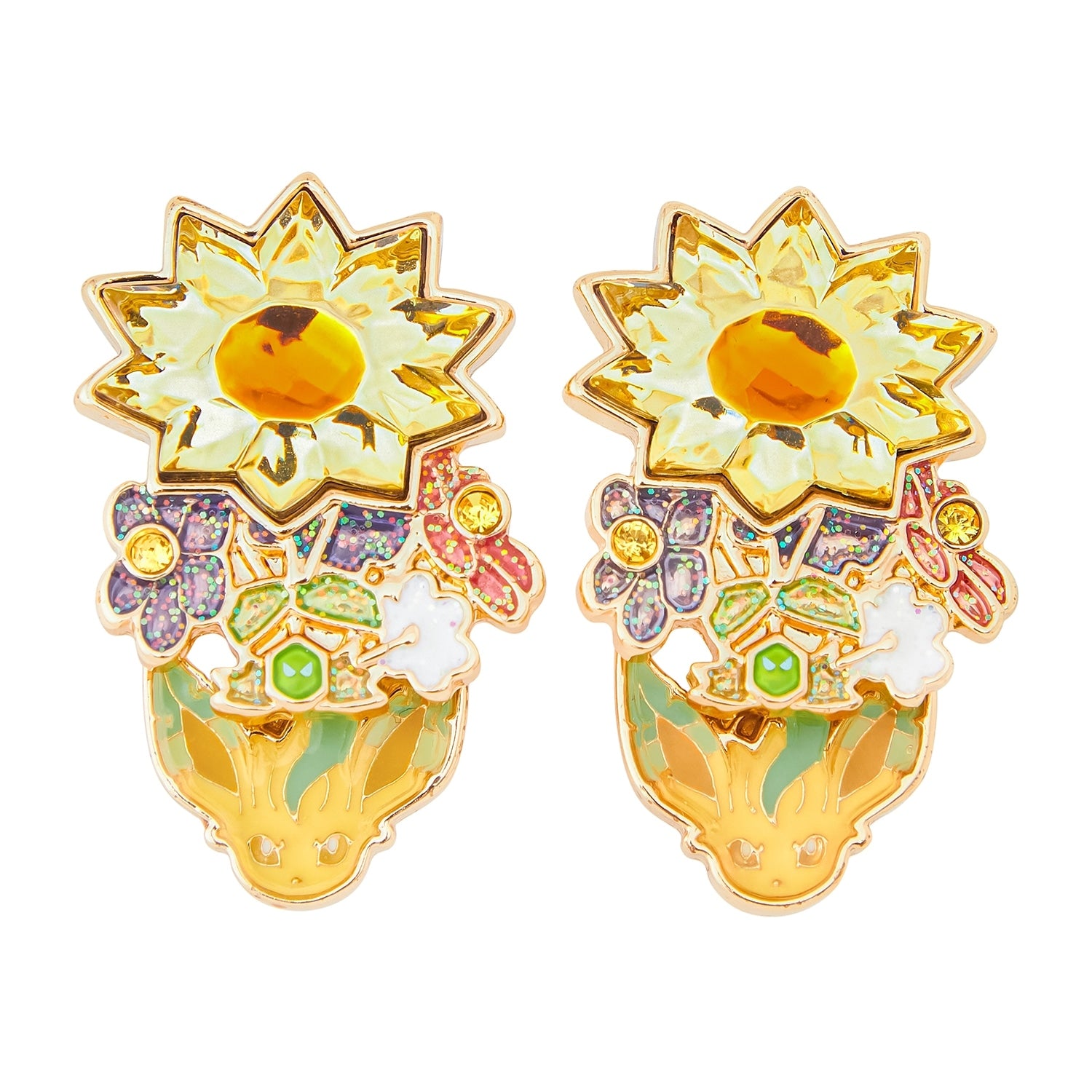 Pokémon Leafeon earrings with leaf design from Japan