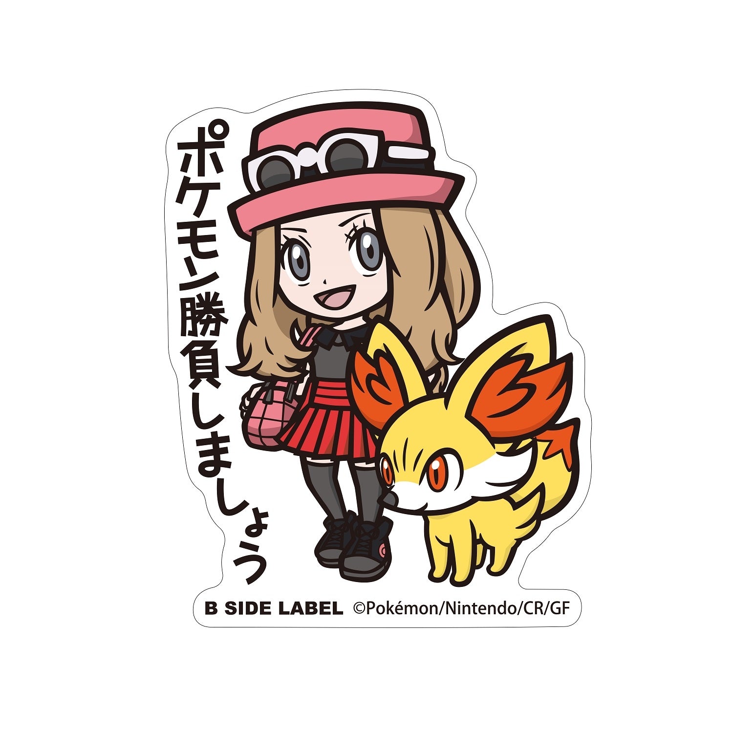 B-SIDE LABEL Pokemon Sticker BIG Serena & Fokko, featuring colorful characters from Japan