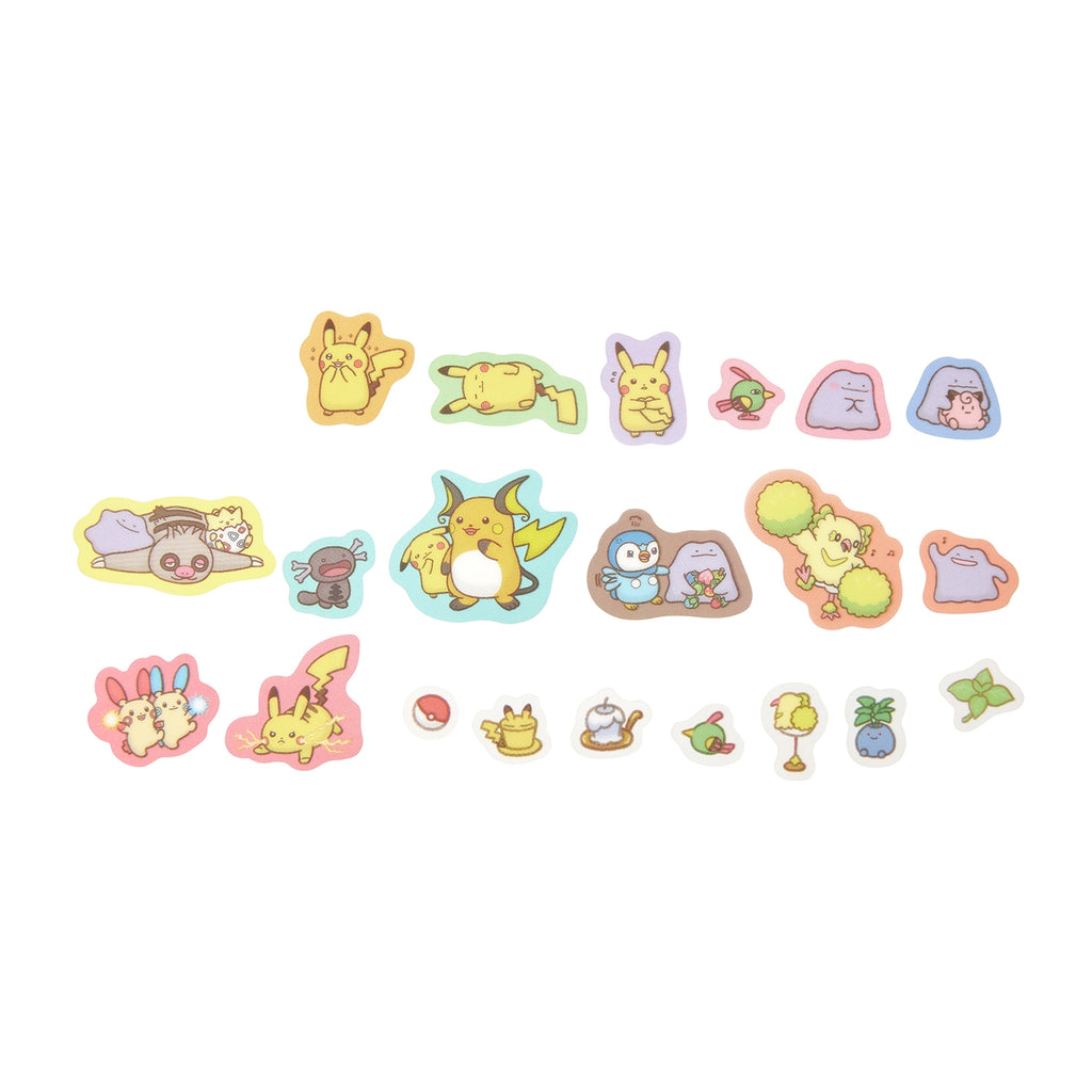 Authentic Pokemon stickers from Japan, showcasing vibrant colors and iconic Caterpie design