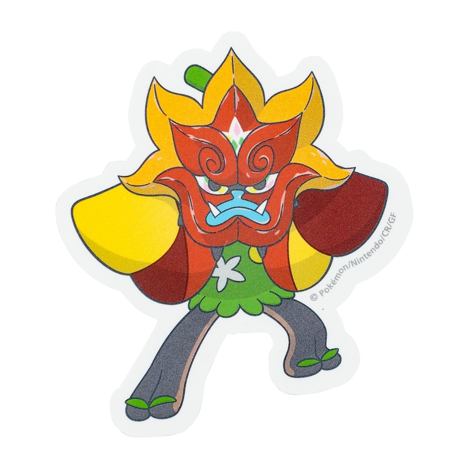 Pokemon Sticker Ogapon, Grass-type Pokemon design from Japan