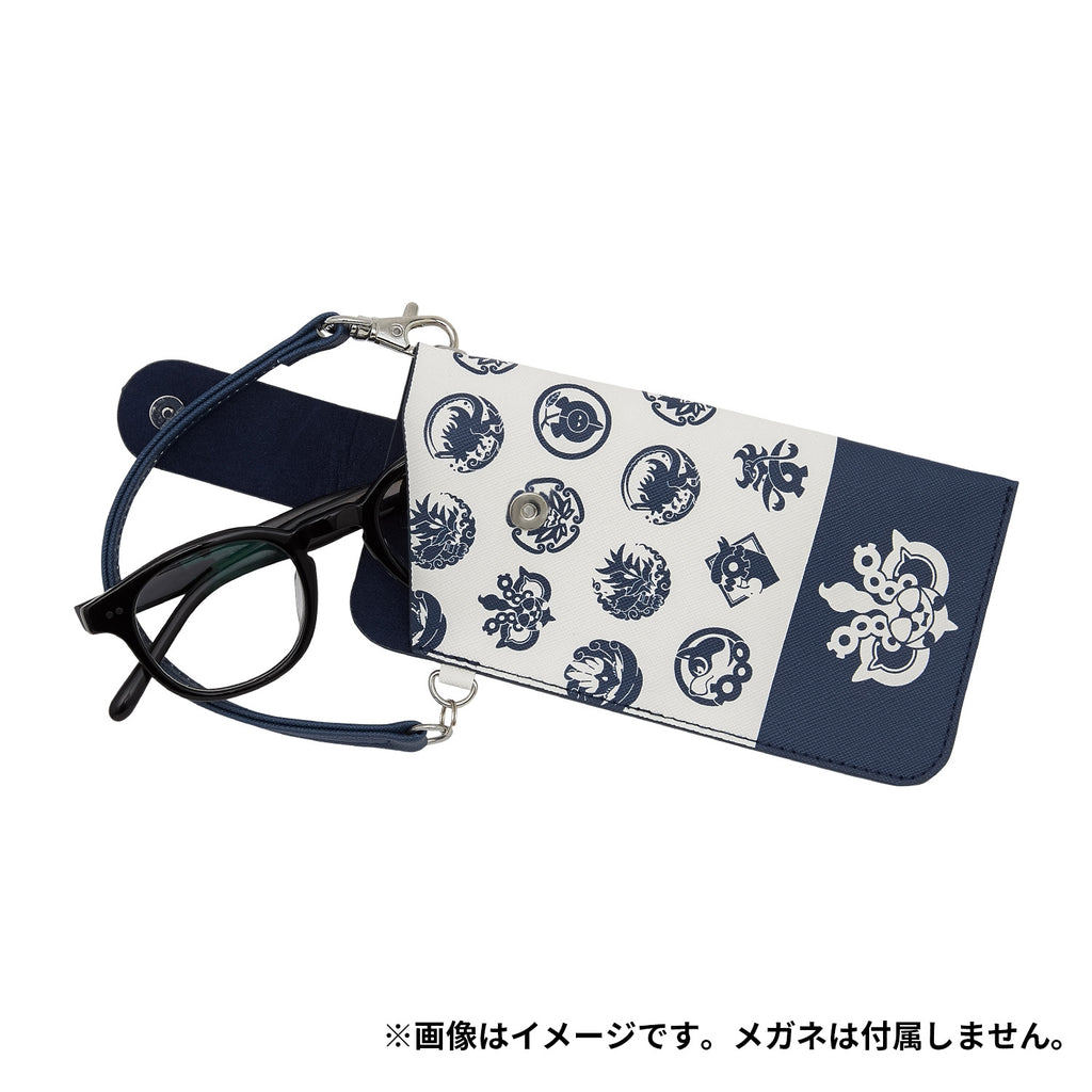Close-up of Poke Crest Kitakami no Sato glasses case, made in Japan with high-quality materials