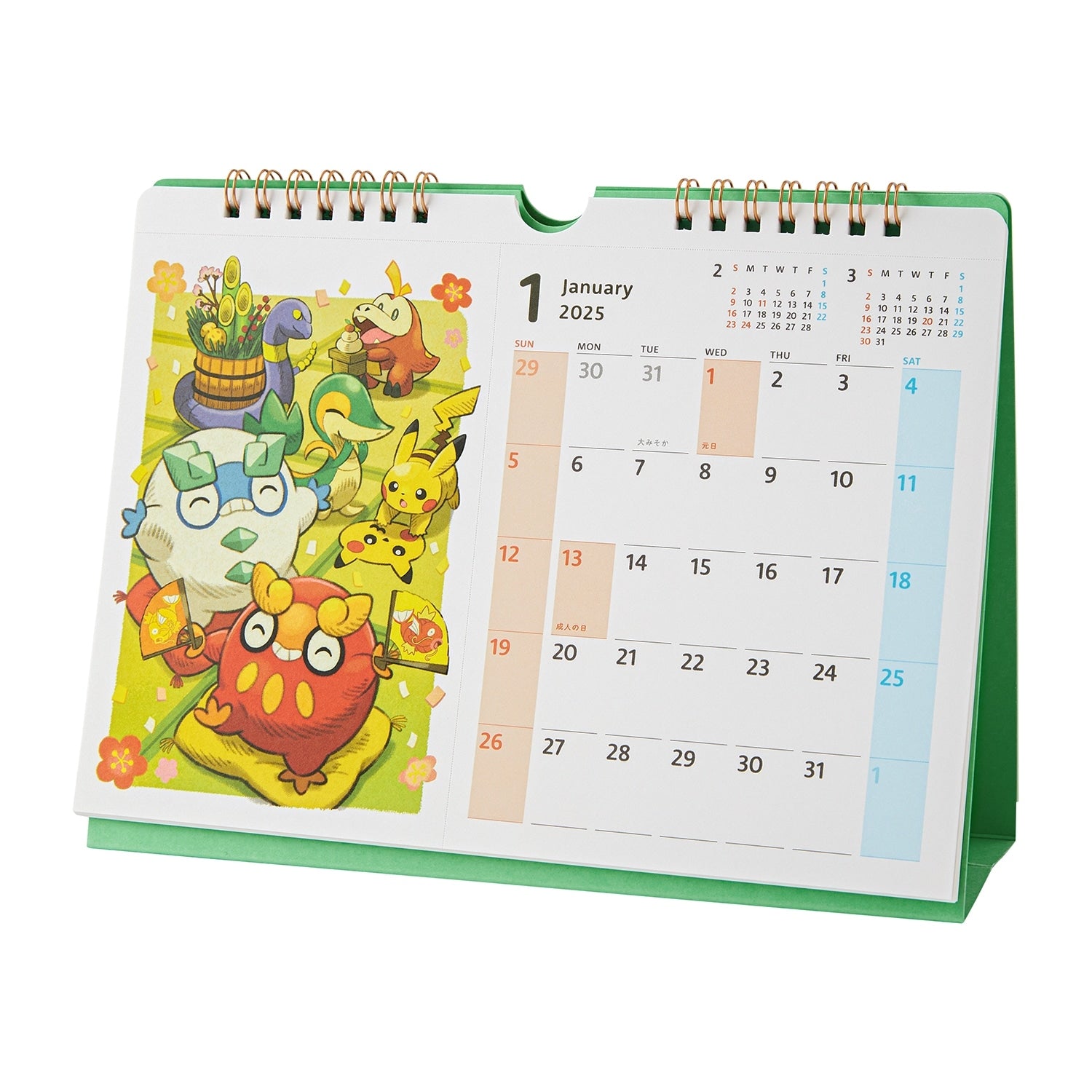 Pokemon Center Original Postcard Desk Calendar 2025 Seasonal Situations