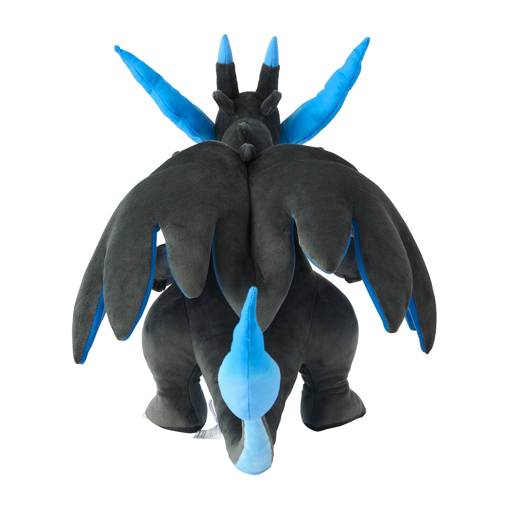 Plush Mega Charizard X, dynamic pose and expressive face from Japan