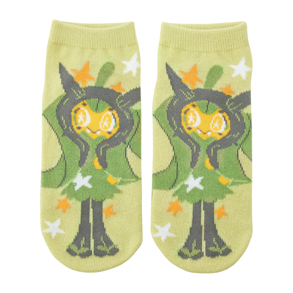 Ogapon short socks with green grass design from Japan