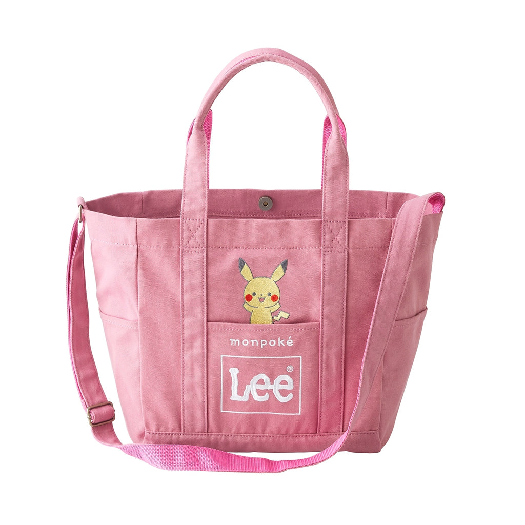 Monpoke Lee W Name Cotton Canvas Tote Pink