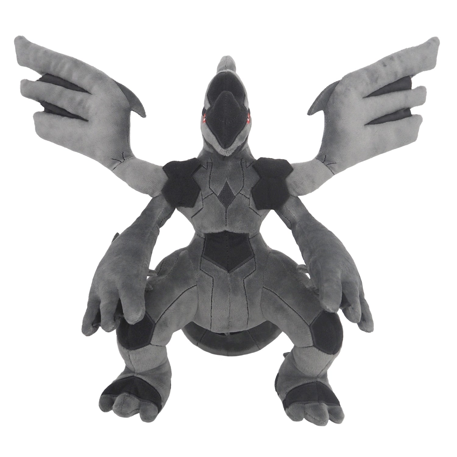 Authentic Japanese Zekrom stuffed toy, front view