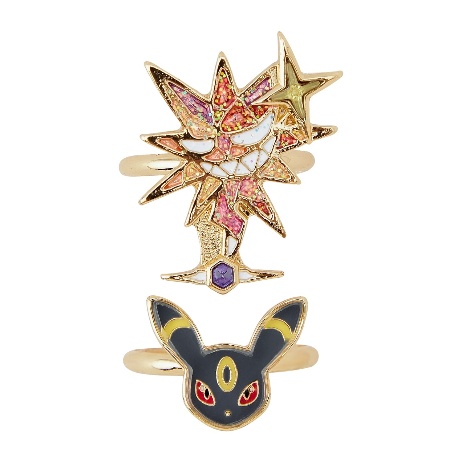 Authentic Pokémon Ring with Aku Terrace Star and Blackie characters, made in Japan