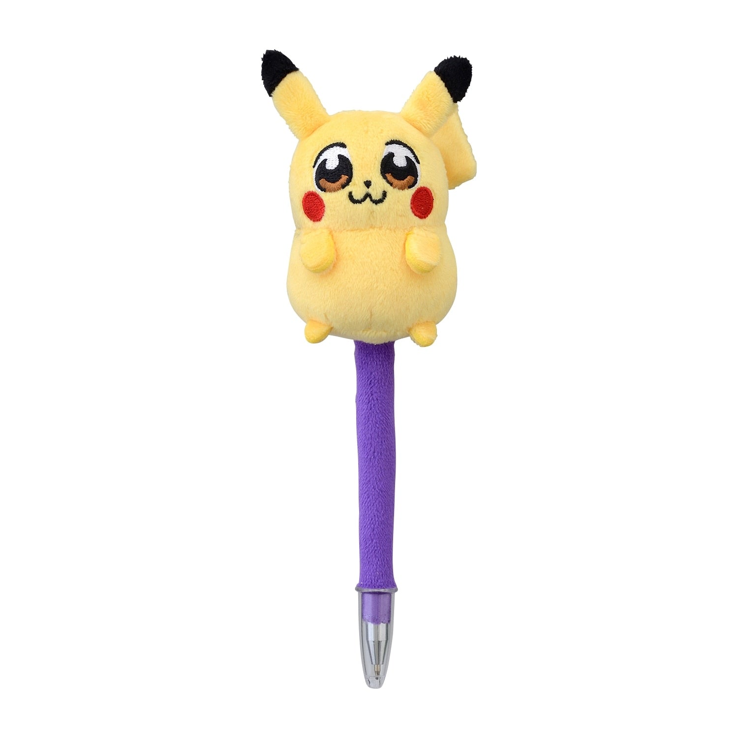 Pikachu plush pen from Japan, showing cute facial expression