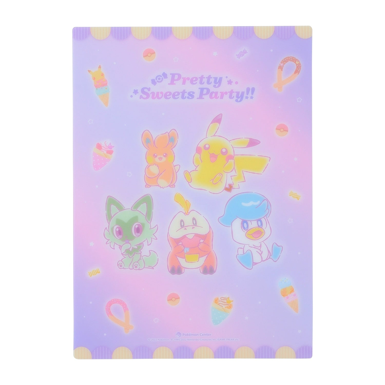 Shitajiki Pretty Sweets Party from Japan, colorful Pokemon characters on a writing tool