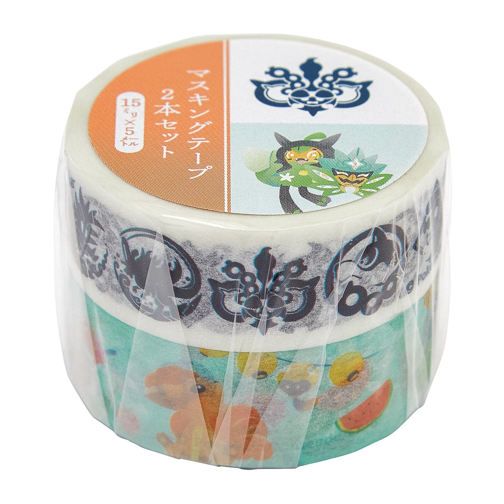 Set of 2 masking tapes Summer Festival & Poke Crest Kitakami no Sato