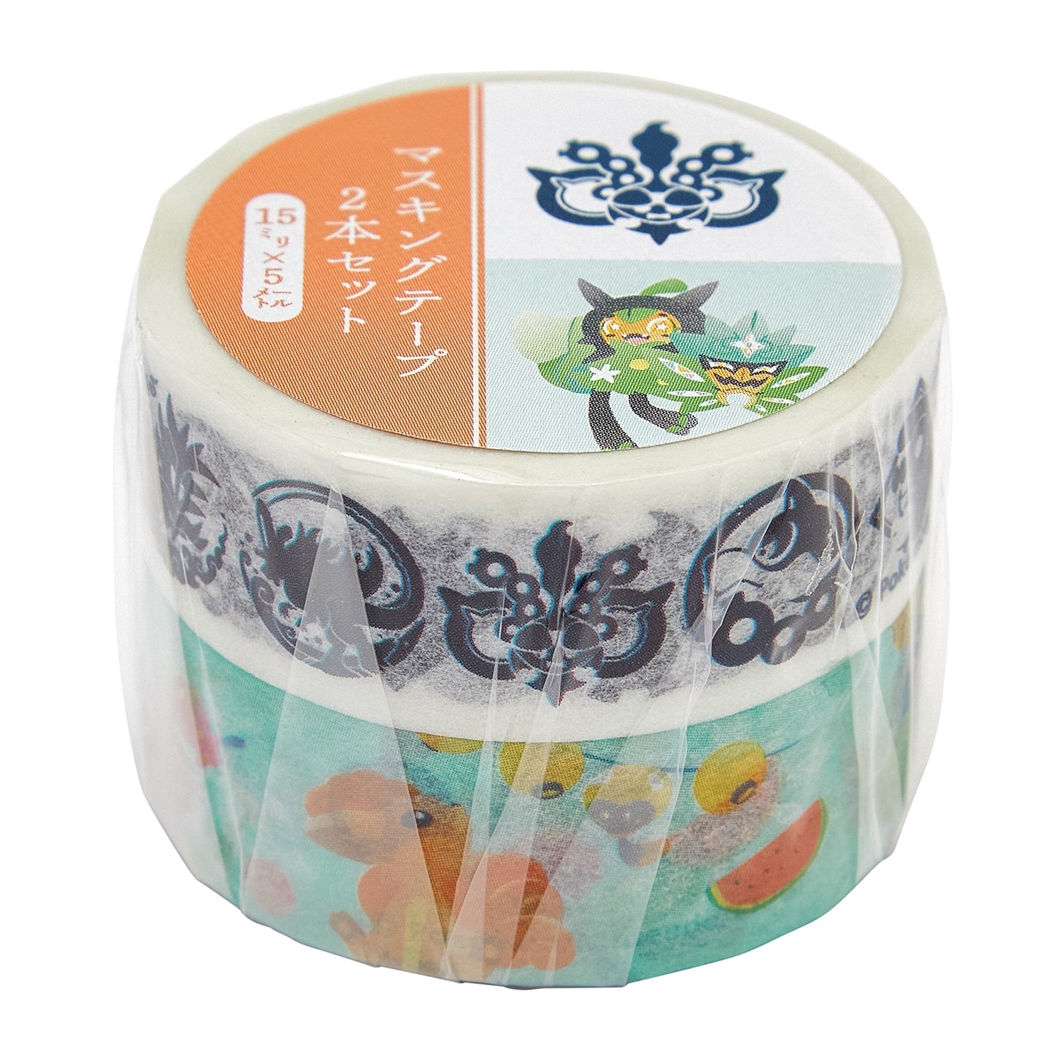 Set of 2 masking tapes Summer Festival & Poke Crest Kitakami no Sato