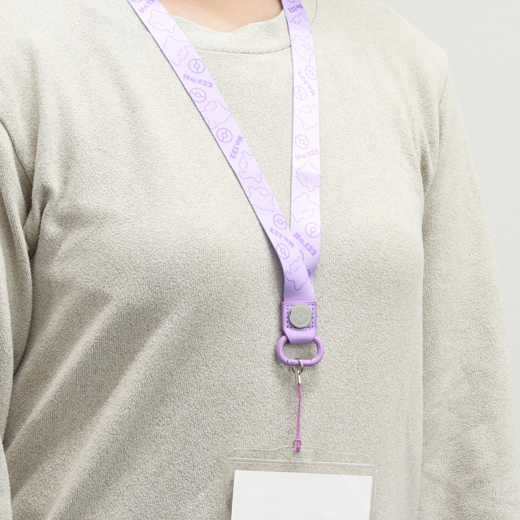 Pokémon Ditto character neck strap with chain detail from Japan
