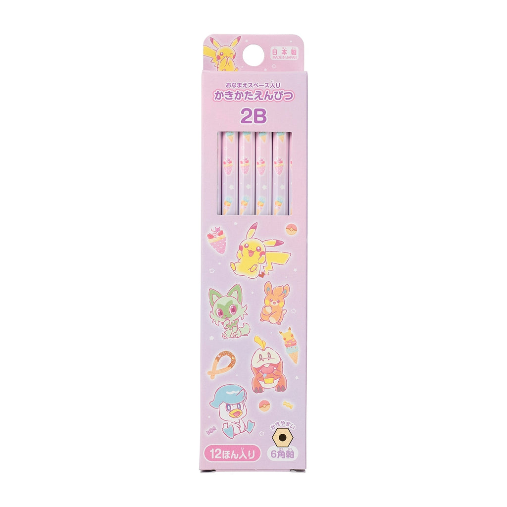 2B Pencil Set of 12 Pretty Sweets Party from Japan, colorful Pokemon characters