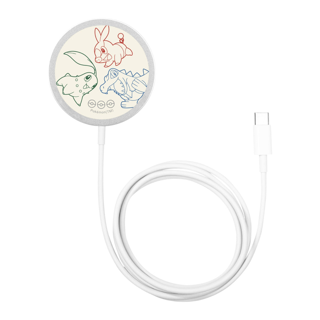Chikorita wireless charger with green leaves design from Japan