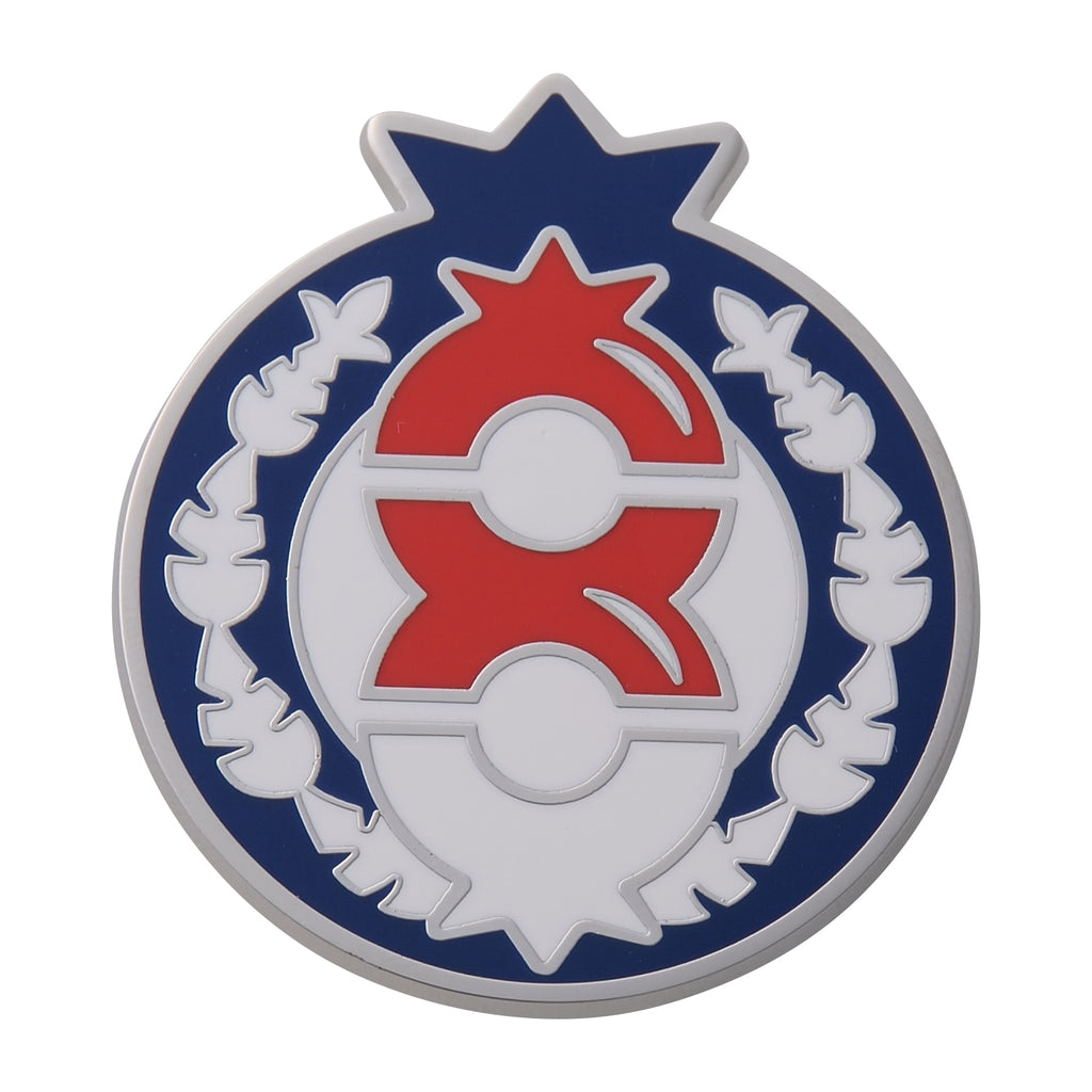 Snubbull enamel pin with blueberry school logo from Japan, 5x4.4x1.1 cm