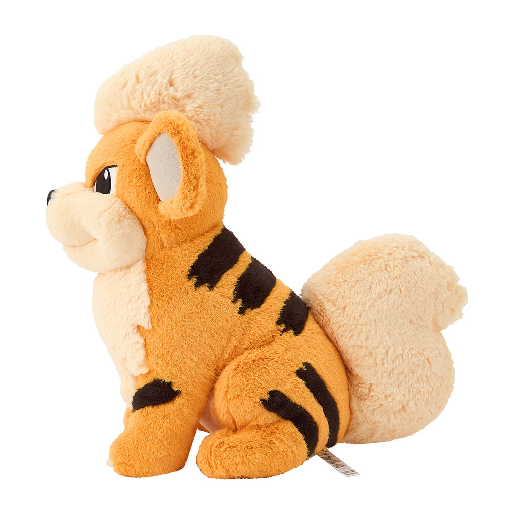 Authentic Japanese Pokemon Gardy plushie with detailed stitching and embroidery