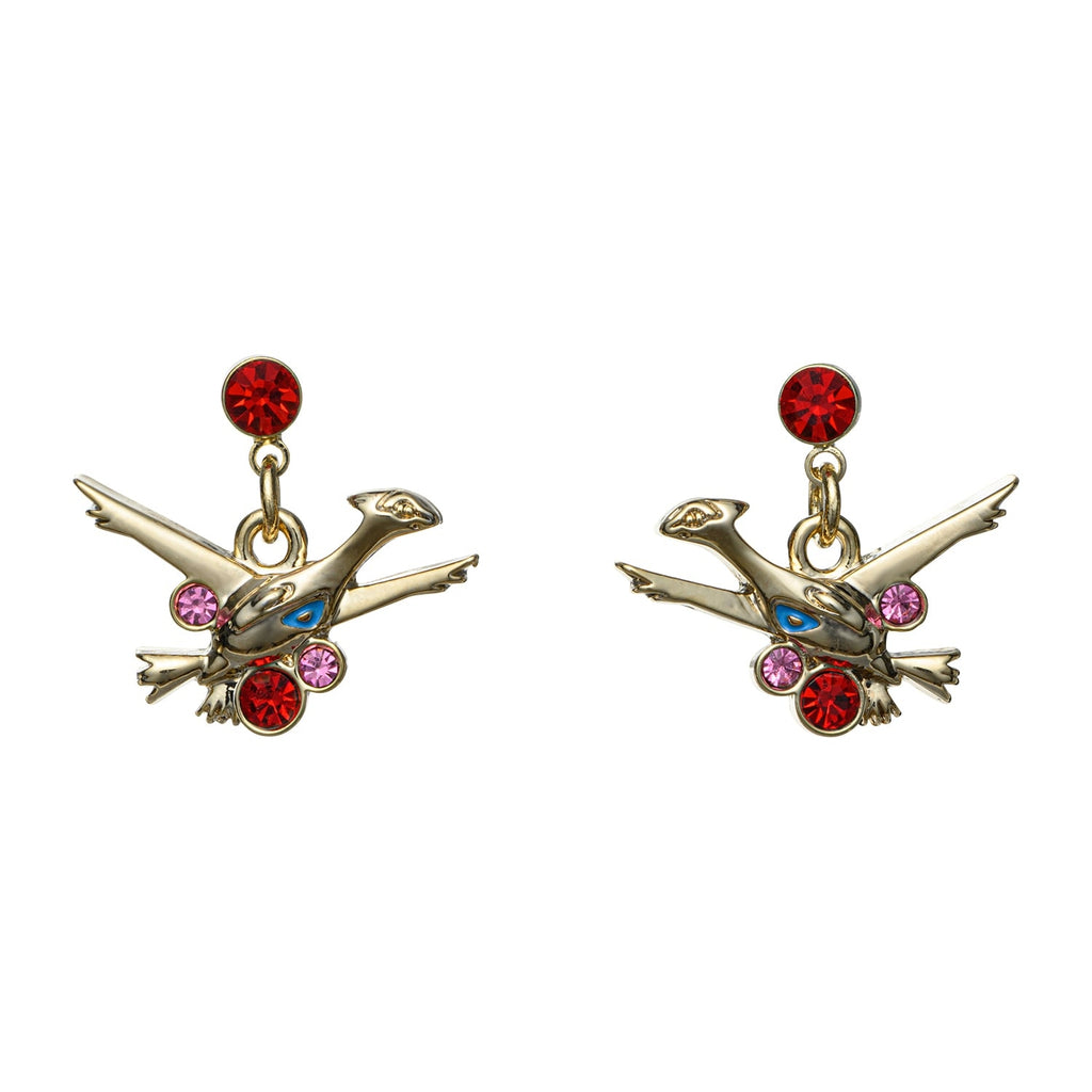 Pokémon Latias earrings with silver tone from Japan, featuring Latias in flight