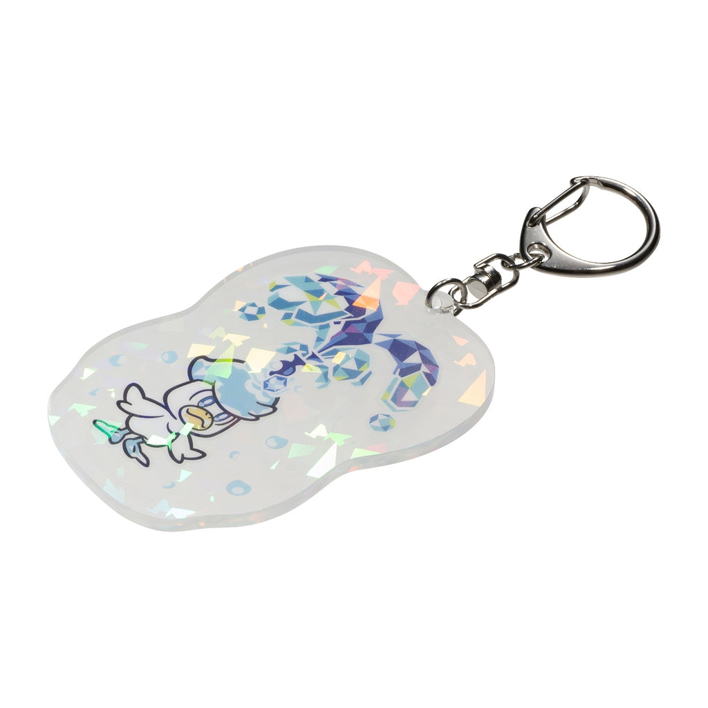 Authentic Japanese Quaxly keychain, displaying a 12x5.4x0.3 cm figure with 16g weight, sourced from Japan