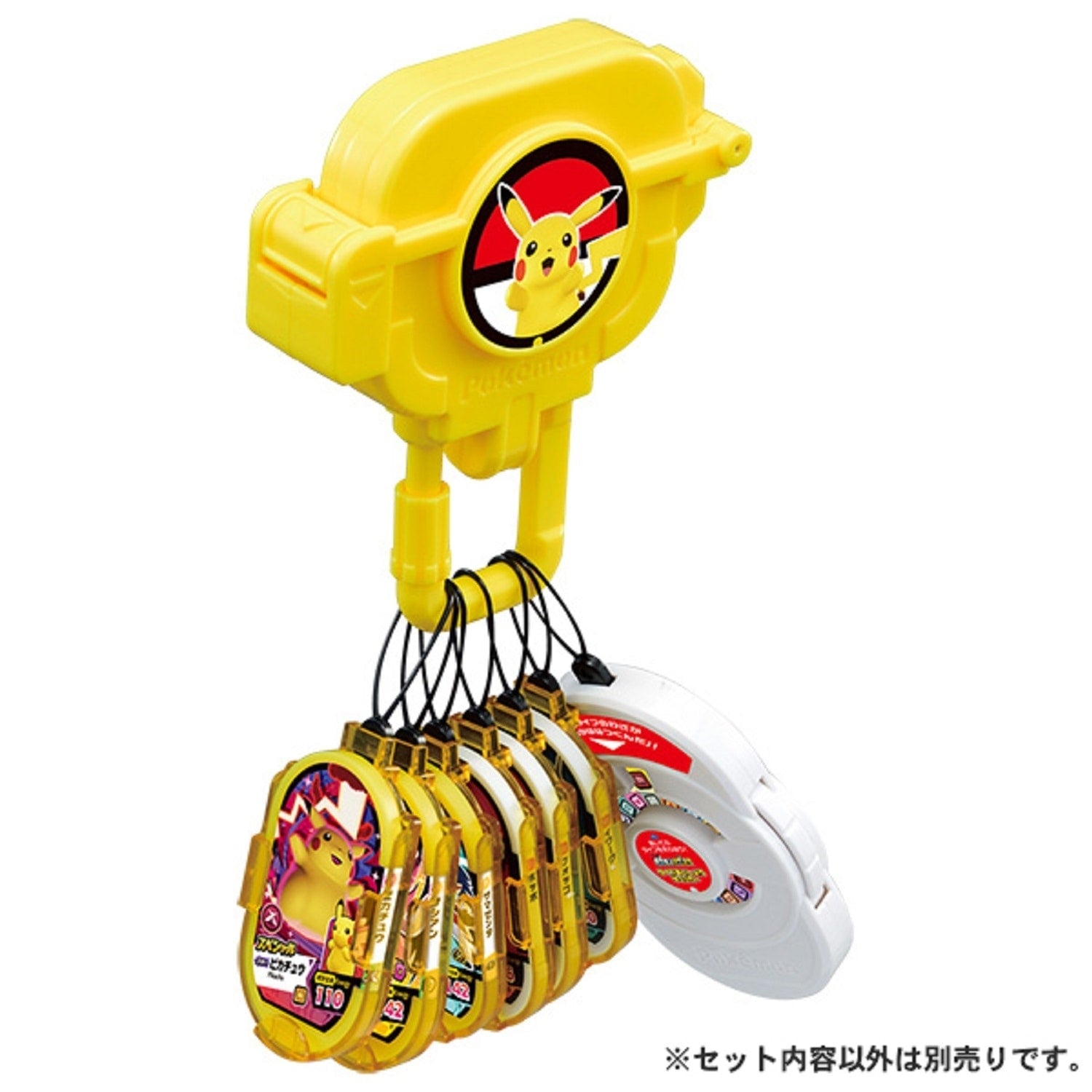 Mezasta Tag Holder Set DX Pikachu Japan Exclusive, showcasing collectible tag holder and packaging