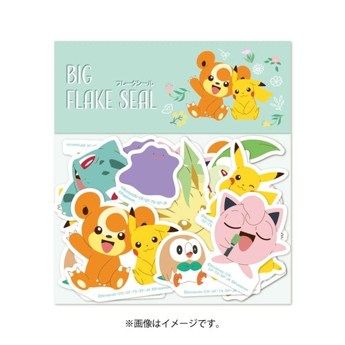 BIG Flake Seal Botanical from Japan, featuring Pokemon character with floral design