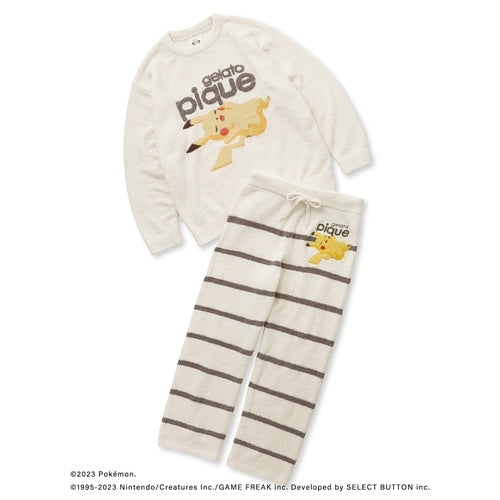 [gelato pique] [Men's] Baby Moco Jacquard Pullover & Long Pants Set Ivory M/L